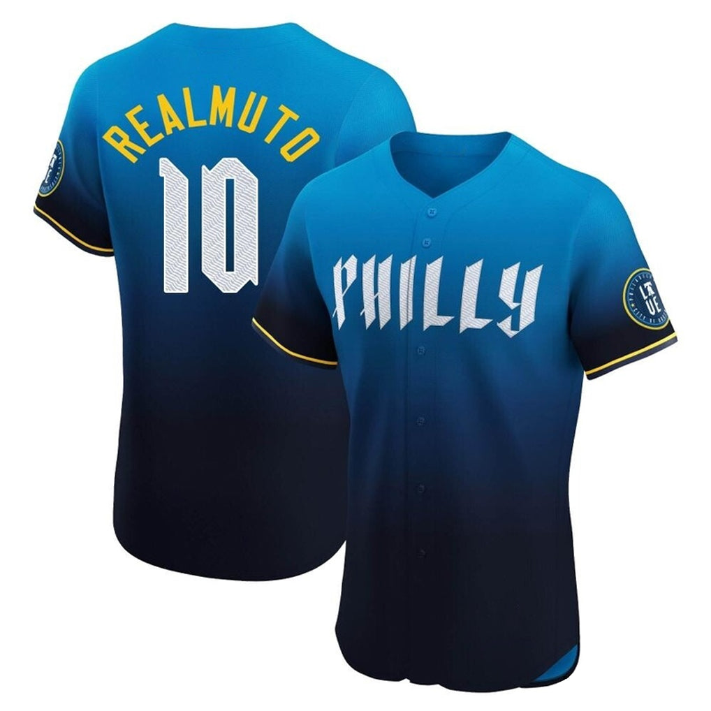 Jamed P.Phillies #10 J.T. Realmuto Player Blue City Connect Home Limited Elite Stitched Jerseys