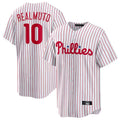 Jamed P.Phillies #10 J.T. Realmuto Player White Home Game Stitched Jerseys