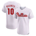 Jamed P.Phillies #10 J.T. Realmuto Player White Home Limited Elite Stitched Jerseys