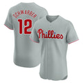 Jamed P.Phillies #12 Kyle Schwarber Player Gray Home Limited Elite Stitched Jerseys