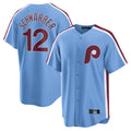 Jamed P.Phillies #12 Kyle Schwarber Player Light Blue Home Game Stitched Jerseys