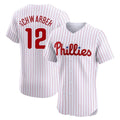 Jamed P.Phillies #12 Kyle Schwarber Player White Home Limited Elite Stitched Jerseys