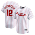 Jamed P.Phillies #12 Kyle Schwarber Player White Home Limited Stitched Jerseys