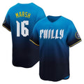 Jamed P.Phillies #16 Brandon Marsh Player Blue City Connect Home Limited Stitched Jerseys