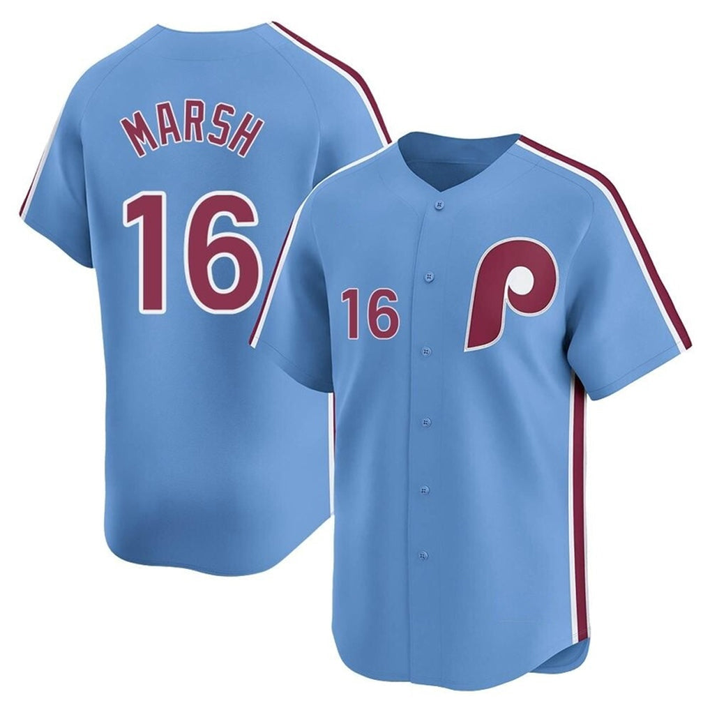 Jamed P.Phillies #16 Brandon Marsh Player Light Blue Game Stitched Jerseys