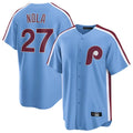 Jamed P.Phillies #27 Aaron Nola Player Light Blue Home Game Stitched Jerseys