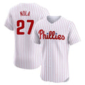 Jamed P.Phillies #27 Aaron Nola Player White Home Limited Elite Stitched Jerseys
