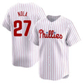 Jamed P.Phillies #27 Aaron Nola Player White Home Limited Stitched Jerseys