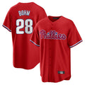 Jamed P.Phillies #28 Alec Bohm Player Red Home Game Stitched Jerseys
