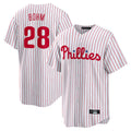 Jamed P.Phillies #28 Alec Bohm Player White Home Game Stitched Jerseys