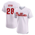 Jamed P.Phillies #28 Alec Bohm Player White Home Limited Elite Stitched Jerseys