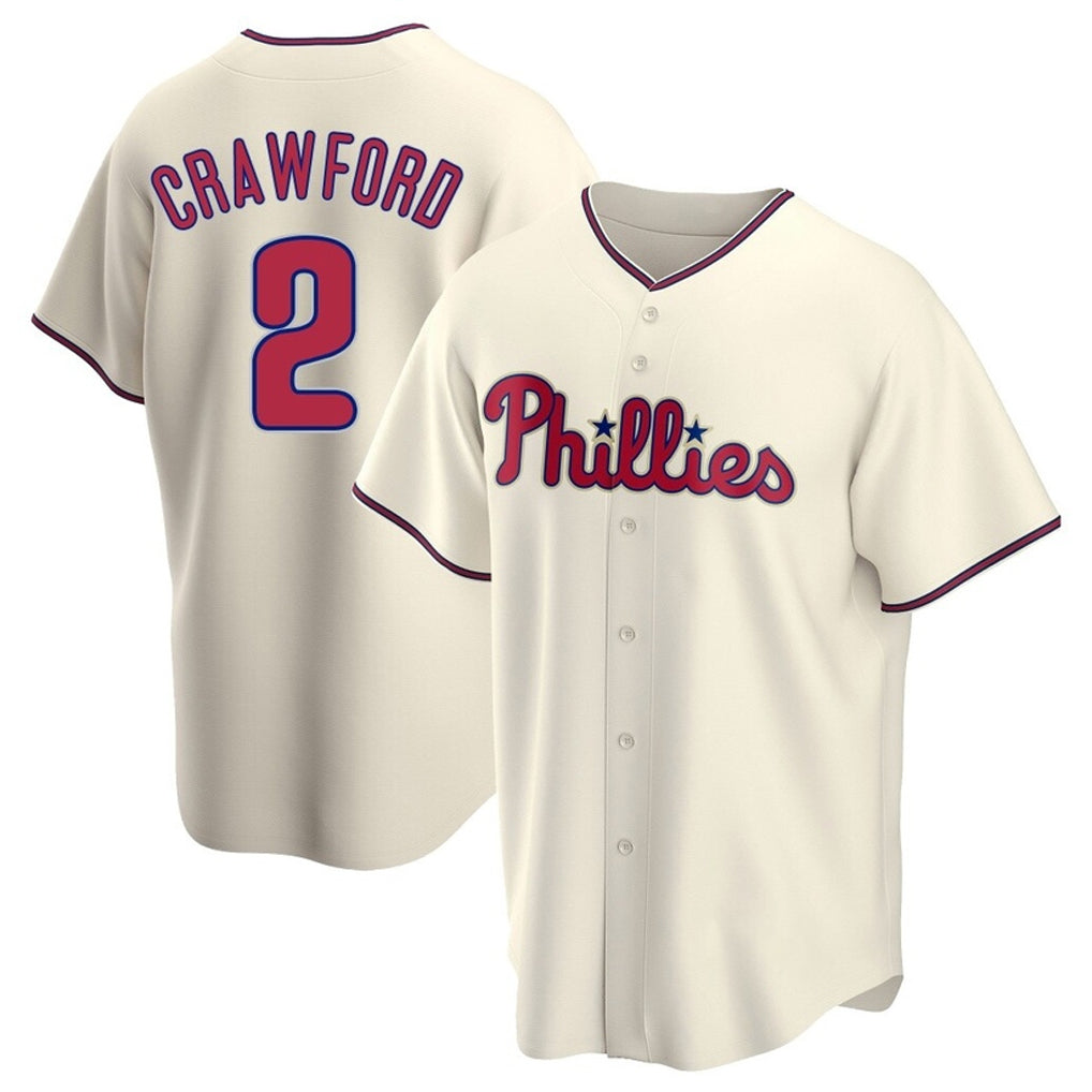 Jamed P.Phillies #2 Justin Crawford Player Cream Game Stitched Jerseys