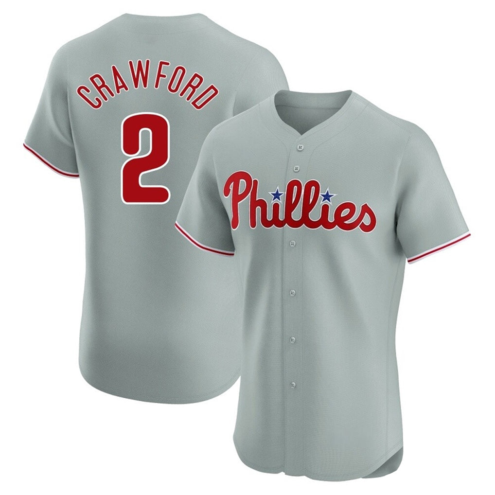 Jamed P.Phillies #2 Justin Crawford Player Gray Home Limited Elite Stitched Jerseys