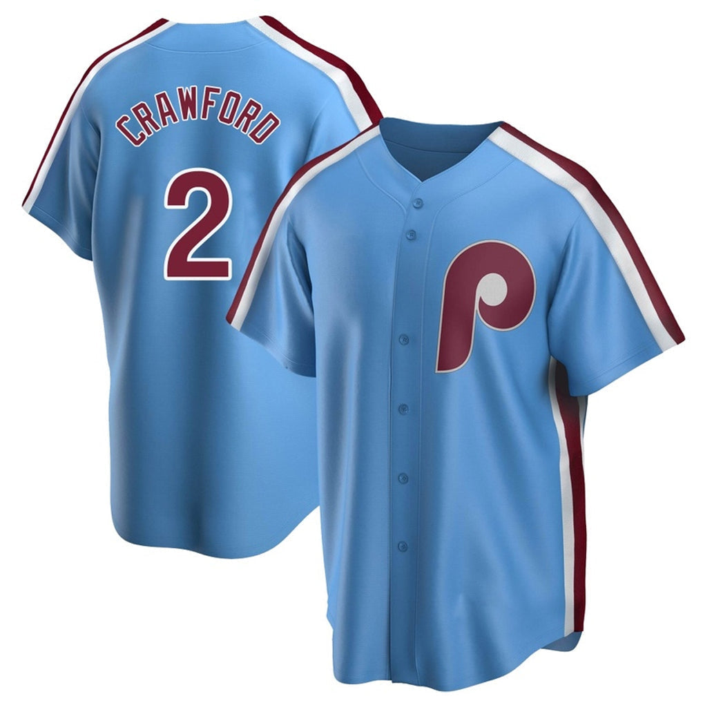 Jamed P.Phillies #2 Justin Crawford Player Light Blue Home Game Stitched Jerseys