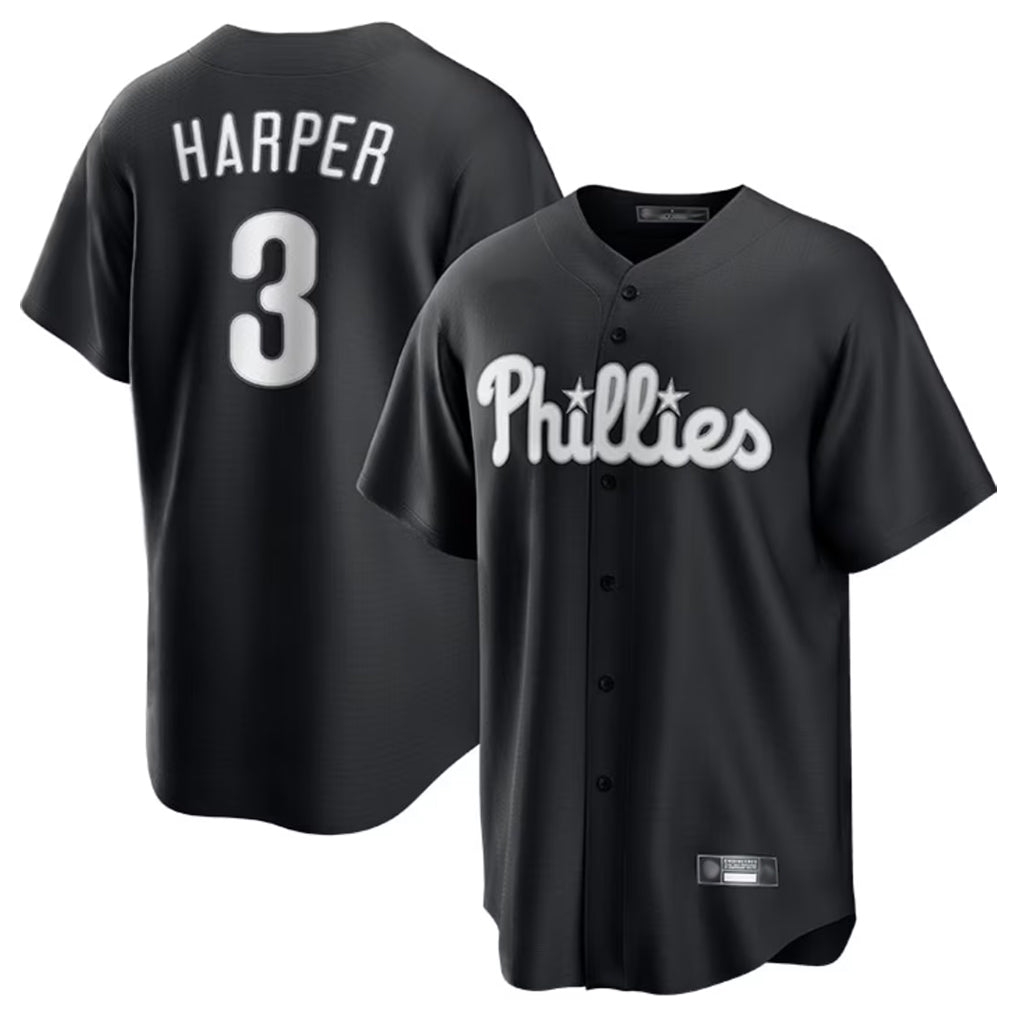 Jamed P.Phillies #3 Bryce Harper Player Black Alt Fashion Home Game Stitched Jerseys