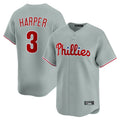 Jamed P.Phillies #3 Bryce Harper Player Gray Home Limited Stitched Jerseys
