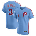 Jamed P.Phillies #3 Bryce Harper Player Light Blue Home Limited Elite Stitched Jerseys