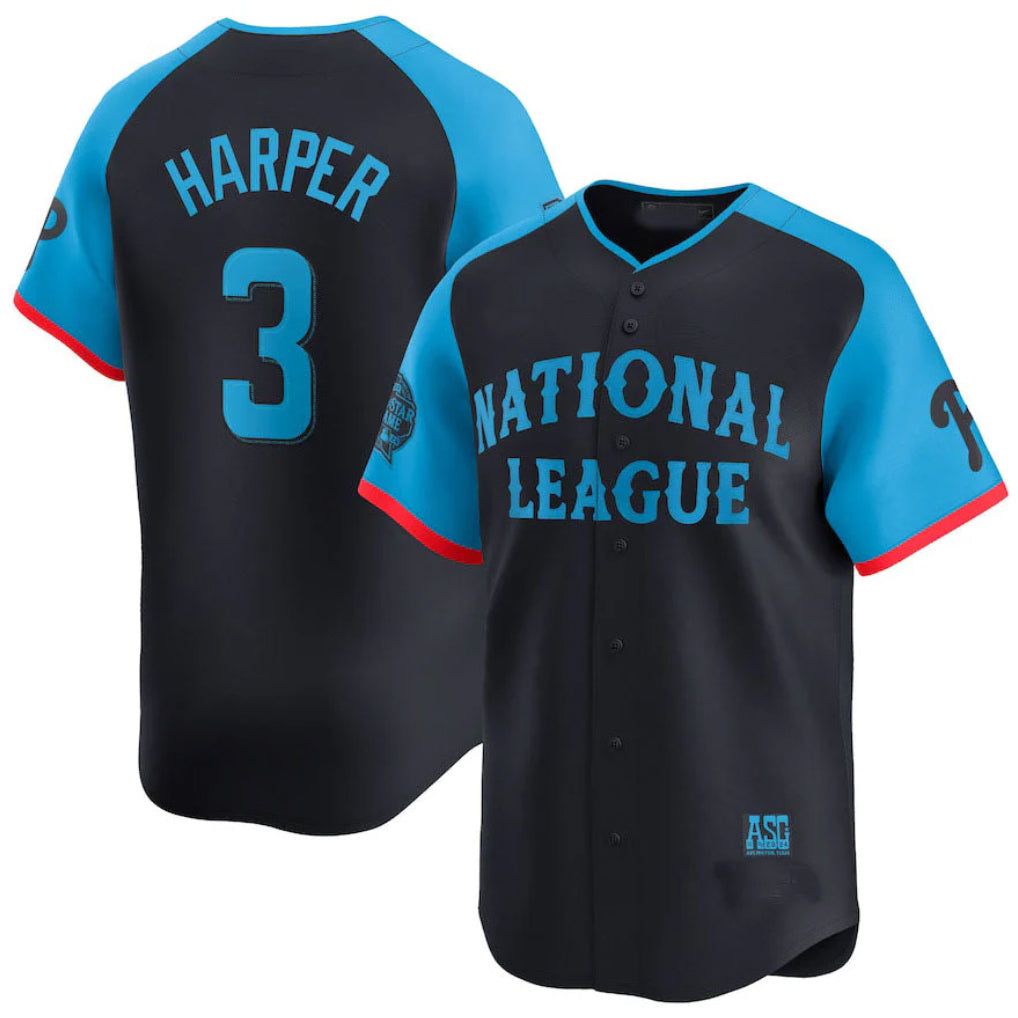 Jamed P.Phillies #3 Bryce Harper Player Navy National League All-Star Limited Game Stitched Jerseys