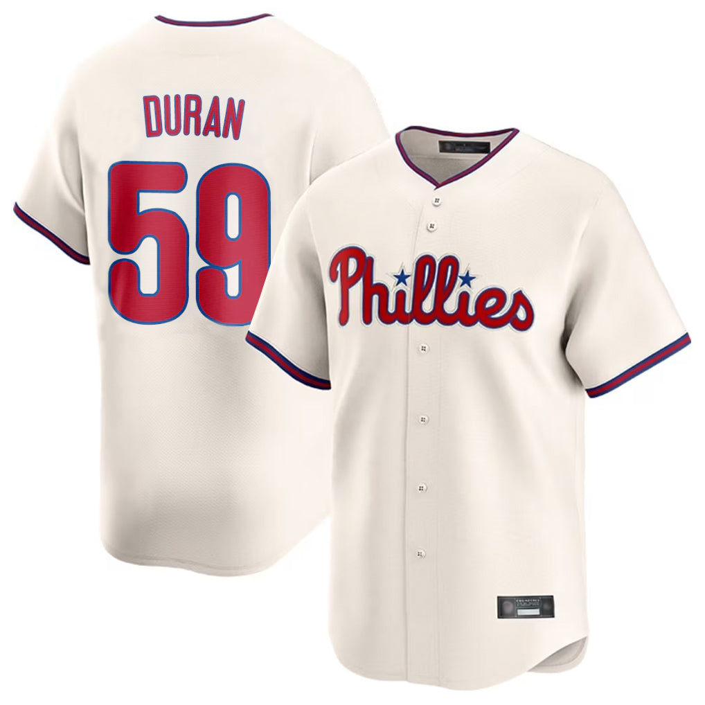 Jamed P.Phillies #59 Jhoan Duran Player Cream Home Limited Stitched Jerseys