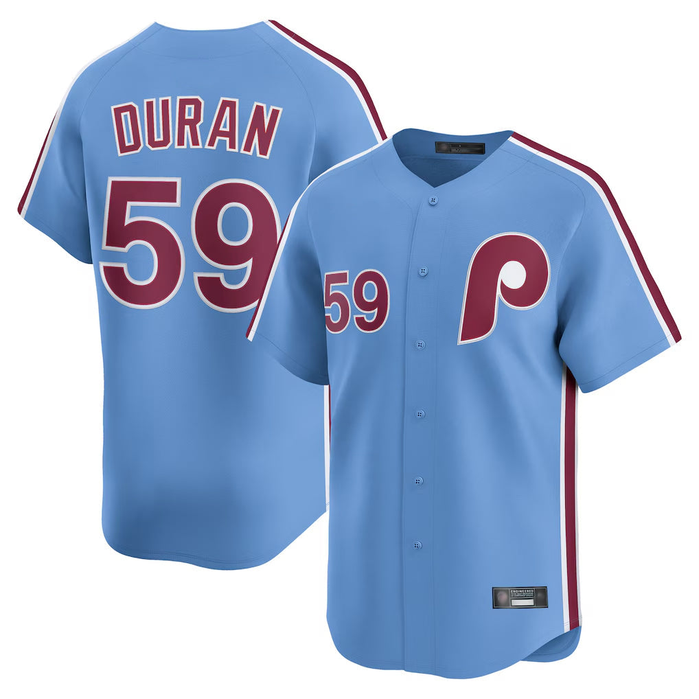 Jamed P.Phillies #59 Jhoan Duran Player Light Blue Home Limited Stitched Jerseys