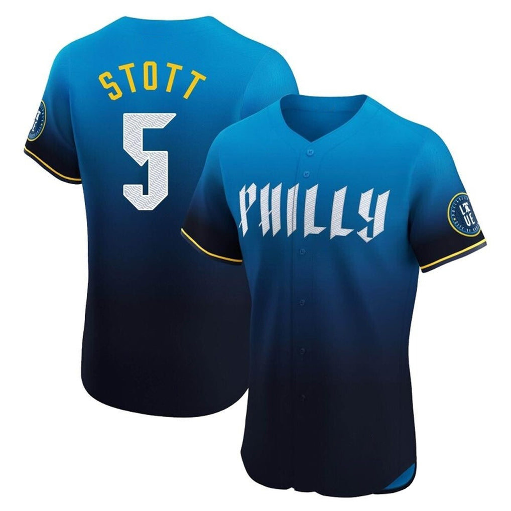 Jamed P.Phillies #5 Bryson Stott Player Blue City Connect Home Limited Elite Stitched Jerseys