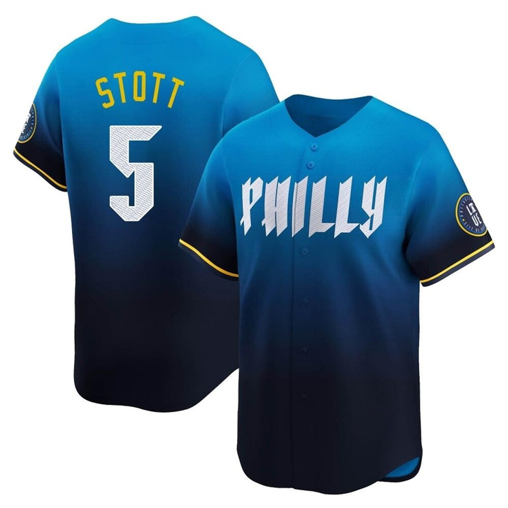Jamed P.Phillies #5 Bryson Stott Player Blue City Connect Home Limited Stitched Jerseys
