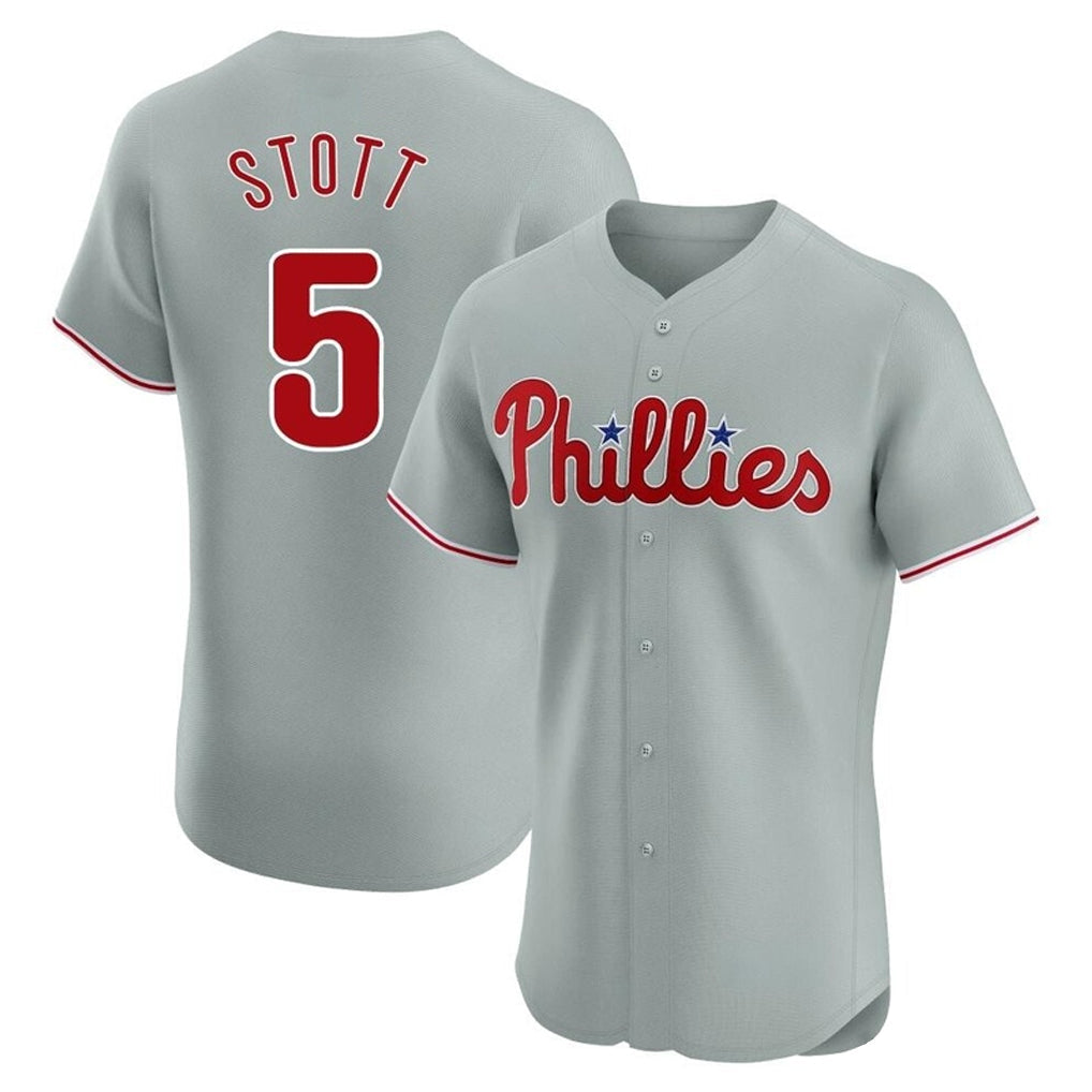 Jamed P.Phillies #5 Bryson Stott Player Gray Home Limited Elite Stitched Jerseys
