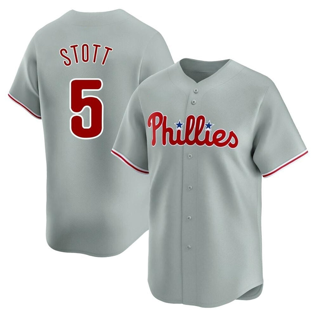 Jamed P.Phillies #5 Bryson Stott Player Gray Home Limited Stitched Jerseys