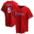 Jamed P.Phillies #5 Bryson Stott Player Red Home Game Stitched Jerseys