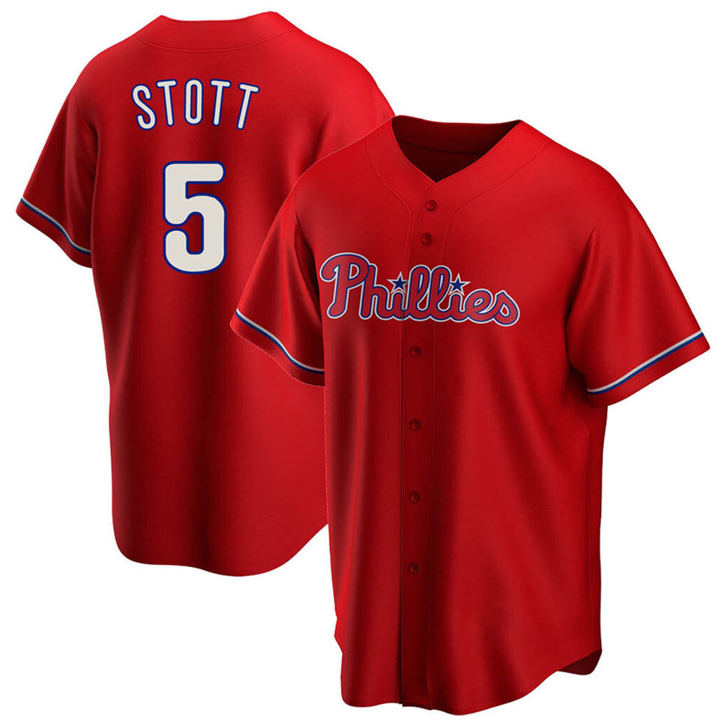 Jamed P.Phillies #5 Bryson Stott Player Red Home Game Stitched Jerseys