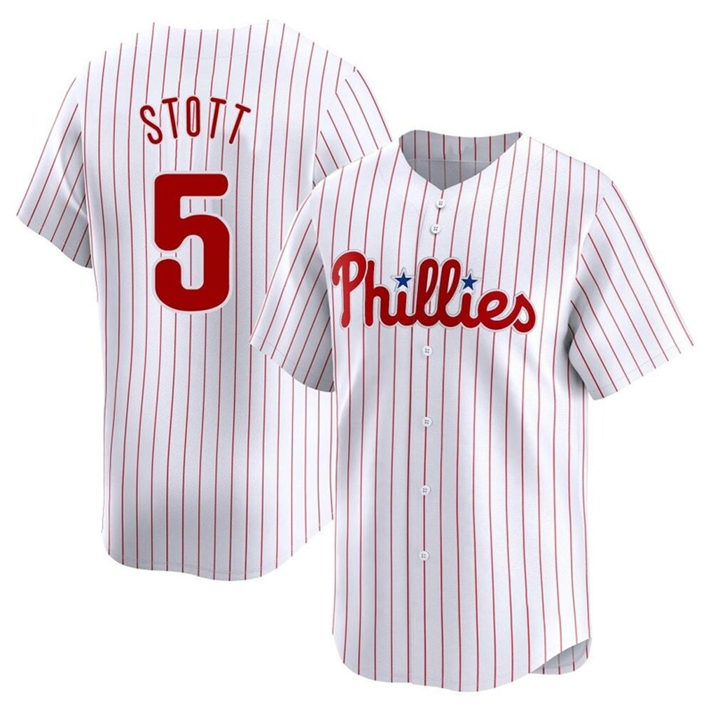 Jamed P.Phillies #5 Bryson Stott Player White Home Limited Stitched Jerseys