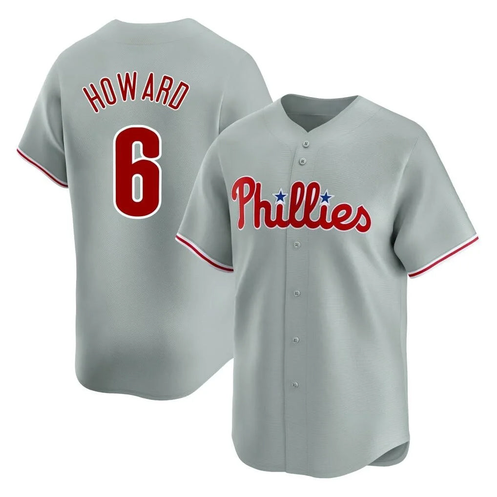 Jamed P.Phillies #6 Ryan Howard Player Gray Home Limited Stitched Jerseys