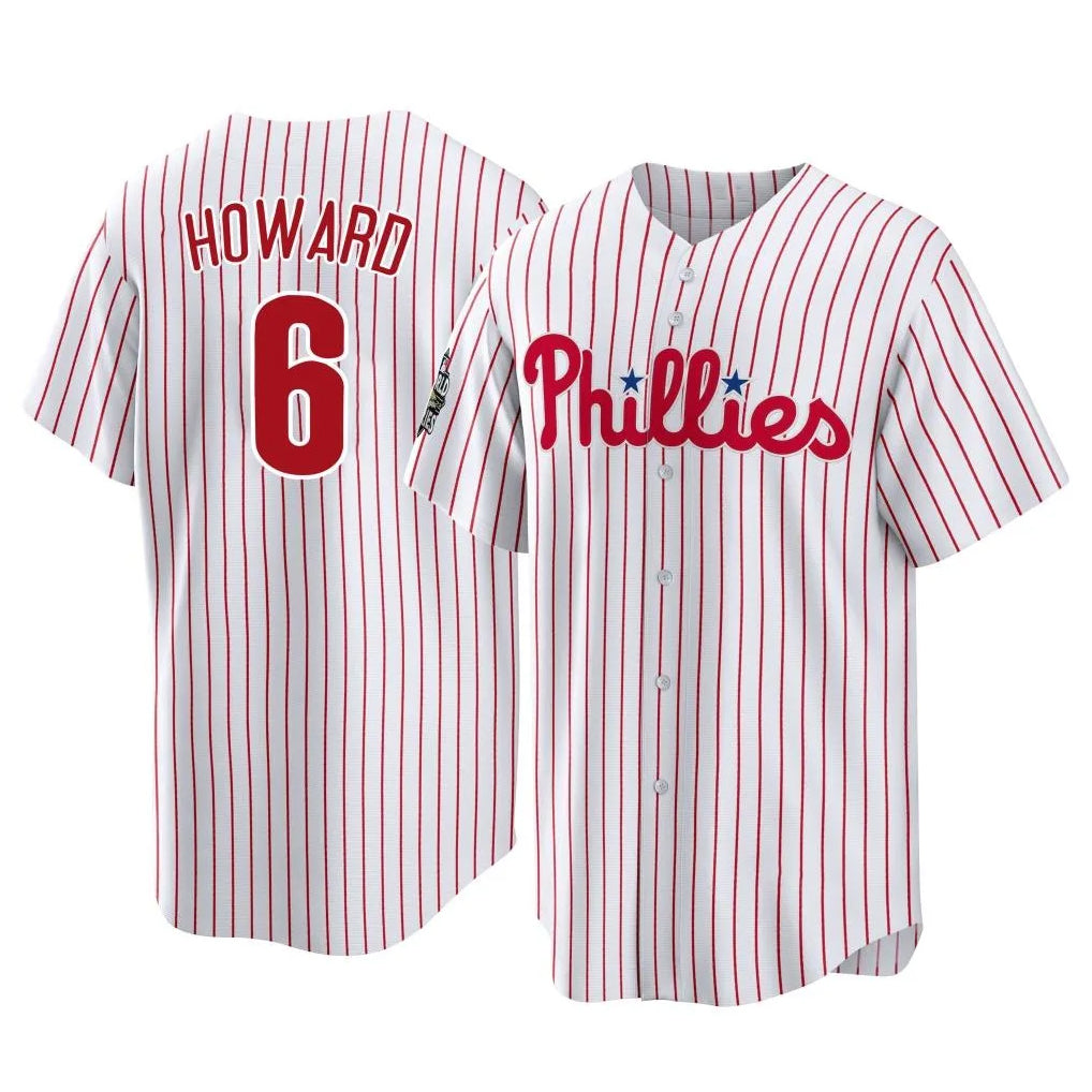 Jamed P.Phillies #6 Ryan Howard Player White Home Game Stitched Jerseys