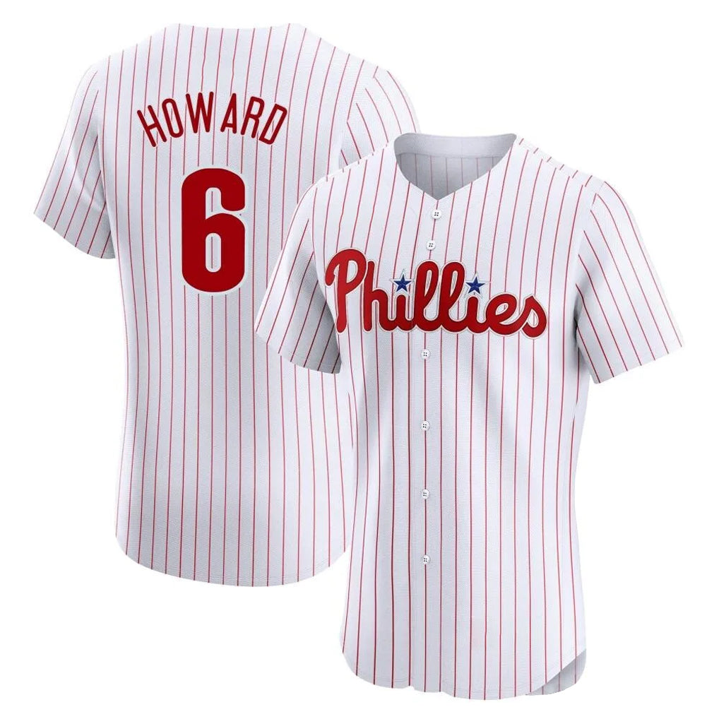 Jamed P.Phillies #6 Ryan Howard Player White Home Limited Elite Stitched Jerseys
