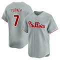 Jamed P.Phillies #7 Trea Turner Player Gray Home Limited Stitched Jerseys