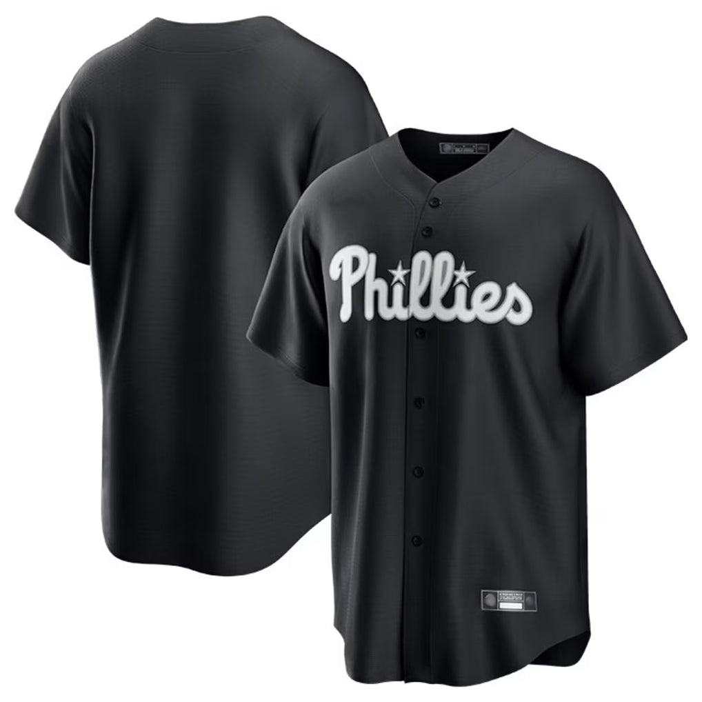 Jamed P.Phillies Blank Player Black Alt Fashion Home Game Stitched Jerseys