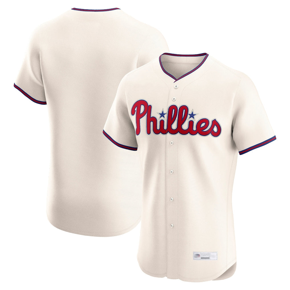 Jamed P.Phillies Blank Player Cream Home Limited Elite Stitched Jerseys
