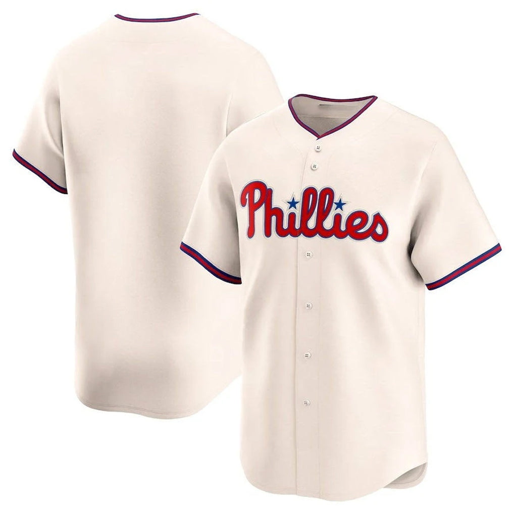 Jamed P.Phillies Blank Player Cream Home Limited Stitched Jerseys