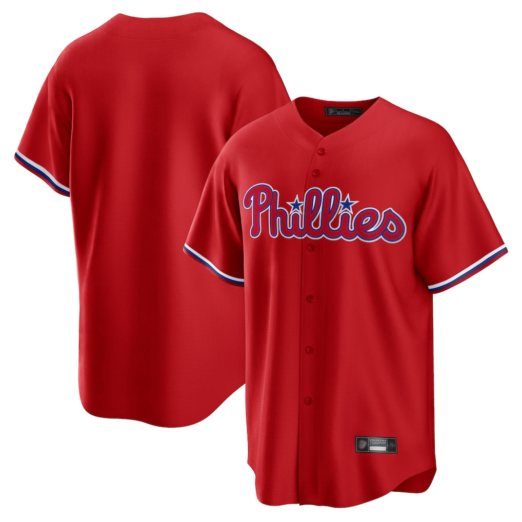 Jamed P.Phillies Blank Player Red Home Game Stitched Jerseys