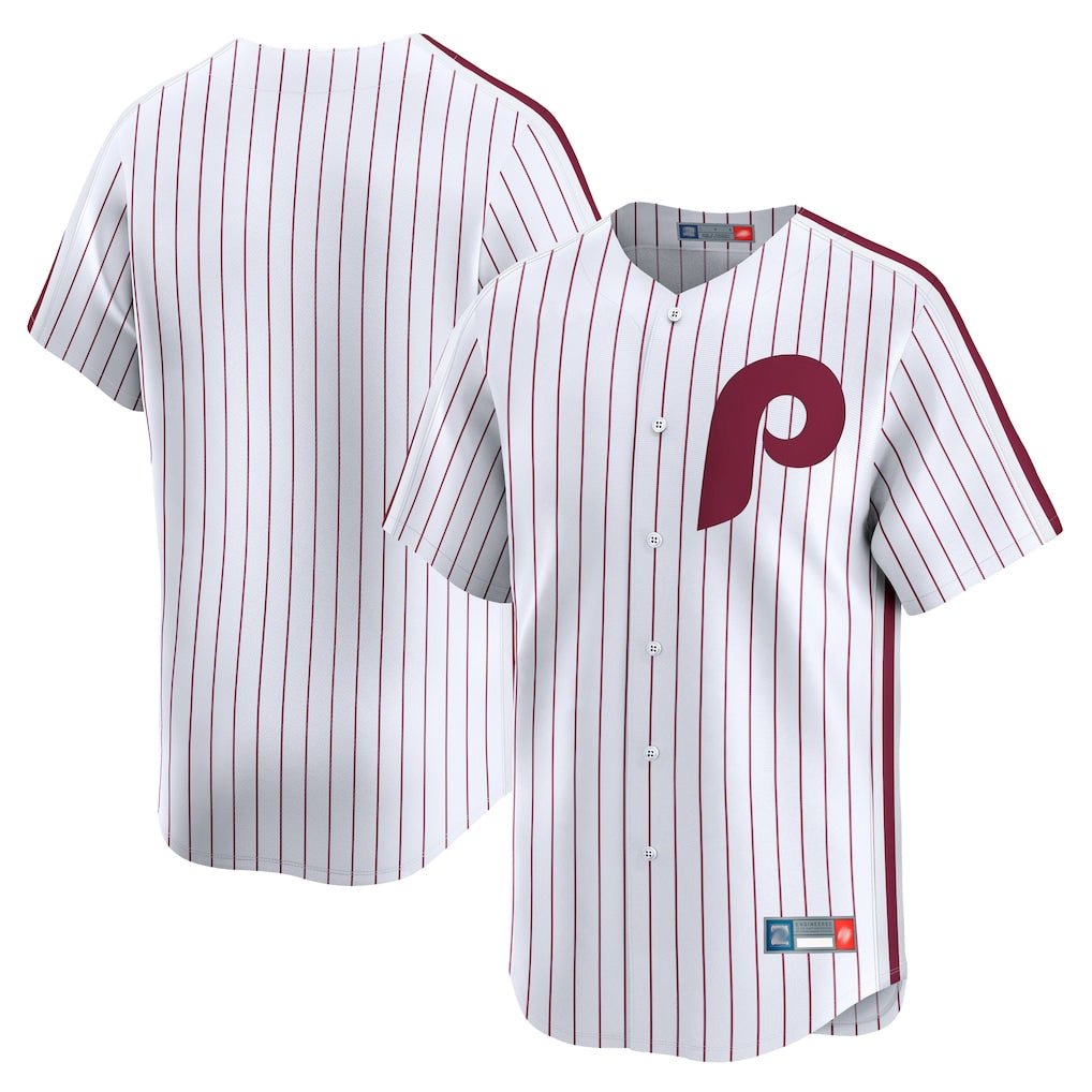 Jamed P.Phillies Blank Player White Cooperstown Collection Limited Home Stitched Jerseys