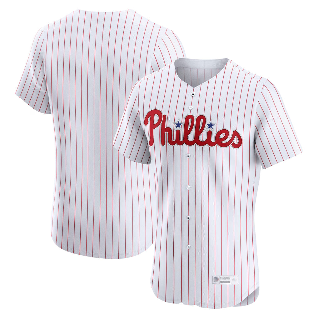 Jamed P.Phillies Blank Player White Home Limited Elite Stitched Jerseys