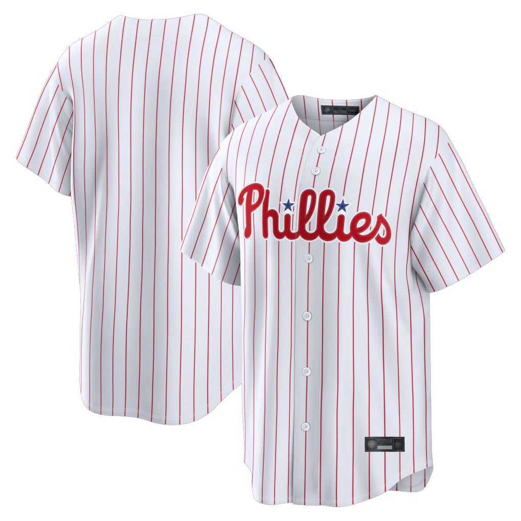 Jamed P.Phillies Blank Player White Home Limited Stitched Jerseys