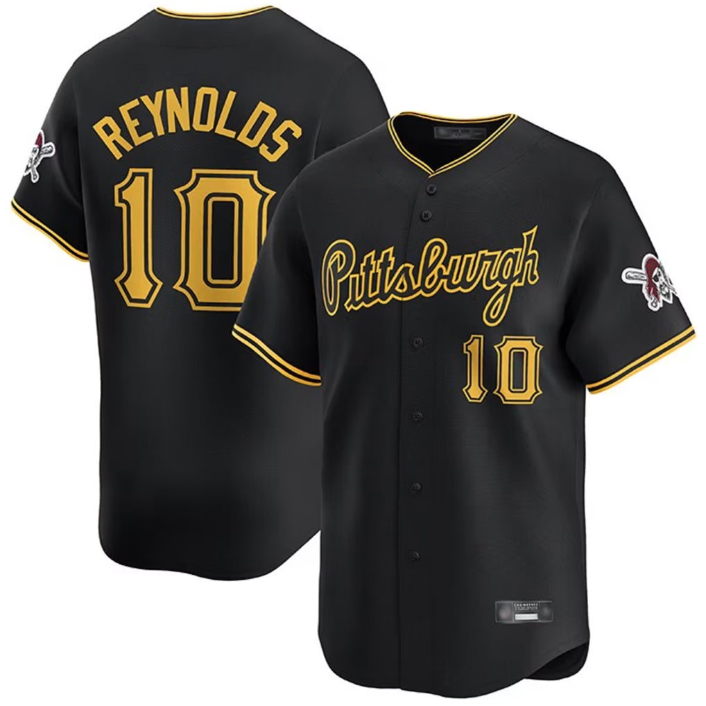 Jamed P.Pirates #10 Bryan Reynolds Player Black Alt Home Limited Stitched Jerseys