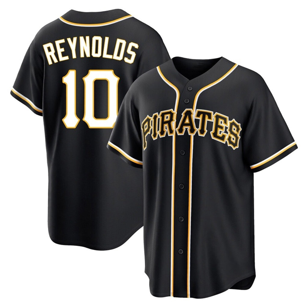 Jamed P.Pirates #10 Bryan Reynolds Player Black Fashion Out Home Game Stitched Jerseys