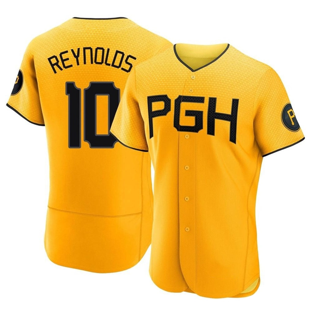 Jamed P.Pirates #10 Bryan Reynolds Player Gold City Connect Home Limited Elite Stitched Jerseys