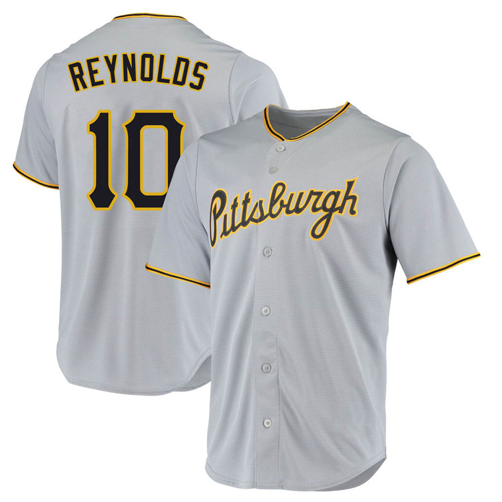 Jamed P.Pirates #10 Bryan Reynolds Player Gray Road Home Game Stitched Jerseys