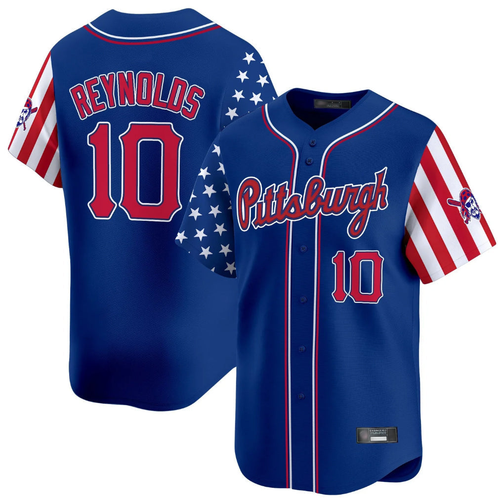 Jamed P.Pirates #10 Bryan Reynolds Player Royal 2025 Independence Day Vapor Premier Limited Stitched Jerseys