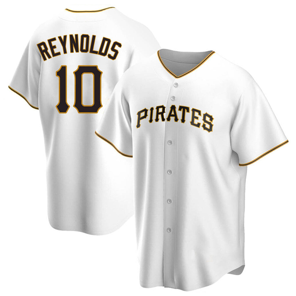 Jamed P.Pirates #10 Bryan Reynolds Player White Home Game Stitched Jerseys