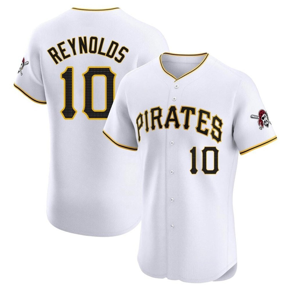 Jamed P.Pirates #10 Bryan Reynolds Player White Home Limited Elite Stitched Jerseys