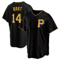 Jamed P.Pirates #14 Joey Bart Player Black Alternate 2025 Home Game T-shirt Stitched Jerseys